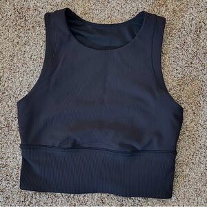 Lululemon Ribbed Longline Sports Bra Black Size 8